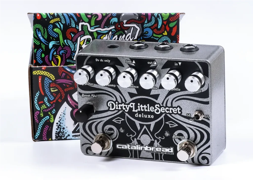 catalinbread dirty little secret deluxe front view with colorful box.